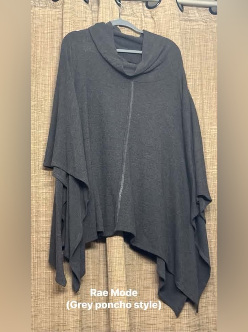 Rae Mode Grey Cowl Neck Poncho Sweater
